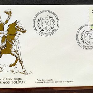 Envelope FDC 291 1983 Simon Bolivar Cavalo CBC Brasilia 02