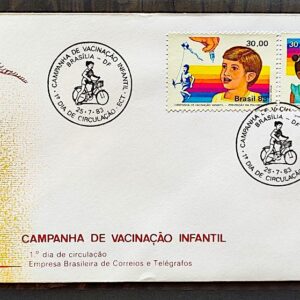 Envelope FDC 292 1983 Vacinacao Infantil Saude Bicicleta CBC Brasilia 02