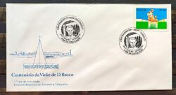 Envelope FDC 303 1983 Visao de Dom Bosco Religiao Brasilia CBC RJ 02