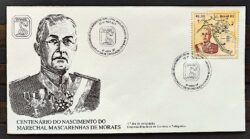 Envelope FDC 311 1983 Marechal Mascarenhas de Moraes Militar Mapa CBC Brasilia 01