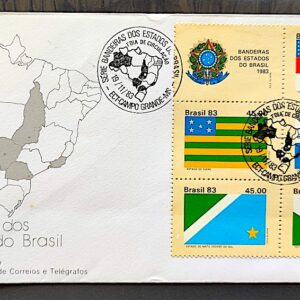 Envelope FDC 312 1983 Bandeiras AM RJ GO PR CBC MS 01