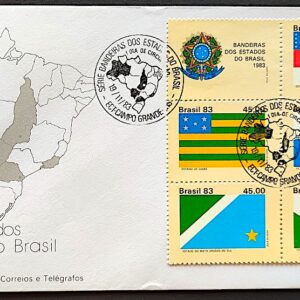 Envelope FDC 312 1983 Bandeiras AM RJ GO PR CBC MS 02