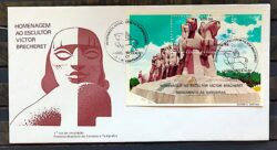 Envelope FDC 317 1984 Escultura Victor Brecheret Arte CBC SP 01