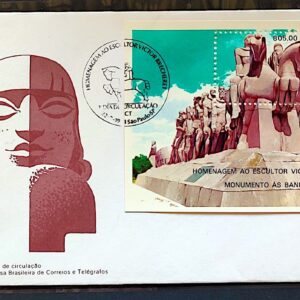 Envelope FDC 317 1984 Escultura Victor Brecheret Arte CBC SP 01