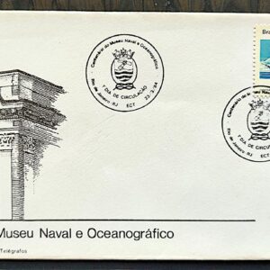Envelope FDC 318 1984 Museu Naval Oceanografico Marinha Militar Navio CBC RJ 03