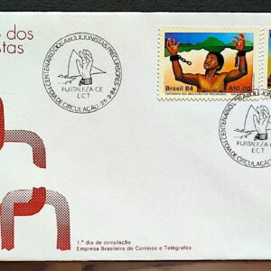 Envelope FDC 319 1984 Abolicionistas Precursores Escravidao Africa Mao CBC CE 01