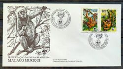 Envelope FDC 330 1984 Macaco Muriqui Fauna CBC RJ 01