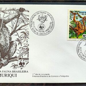Envelope FDC 330 1984 Macaco Muriqui Fauna CBC RJ 01