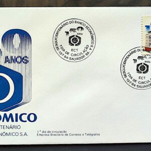 Envelope FDC 332 1984 Banco Economico Economia CBC BA 01