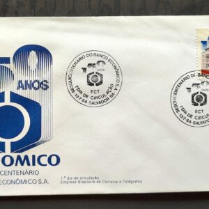 Envelope FDC 332 1984 Banco Economico Economia CBC BA 02