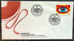Envelope FDC 342 1984 Congresso Nacional de Informatica Tecnologia Olho CBC RJ 01