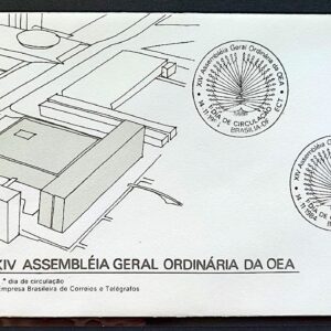 Envelope FDC 343 1984 Organizacao dos Estados Americanos CBC Brasilia 01