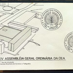 Envelope FDC 343 1984 Organizacao dos Estados Americanos CBC Brasilia 02