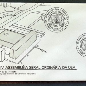 Envelope FDC 343 1984 Organizacao dos Estados Americanos CBC Brasilia 03