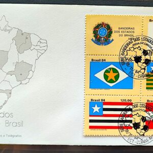 Envelope FDC 344 1984 Bandeira MG MA SC PI CBC MT