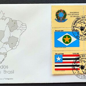 Envelope FDC 344 1984 Bandeira MG MT SC PI CBC MA