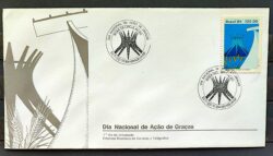 Envelope FDC 345 1984 Acao de Gracas Religiao Igreja CBC Brasilia 02
