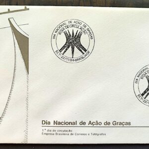 Envelope FDC 345 1984 Acao de Gracas Religiao Igreja CBC Brasilia 03