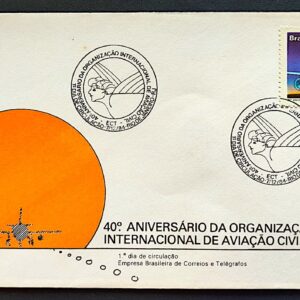 Envelope FDC 347 1984 Organizacao Internacional de Aviacao Civil Aviao CBC RJ 01