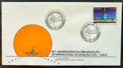 Envelope FDC 347 1984 Organizacao Internacional de Aviacao Civil Aviao CBC RJ 02