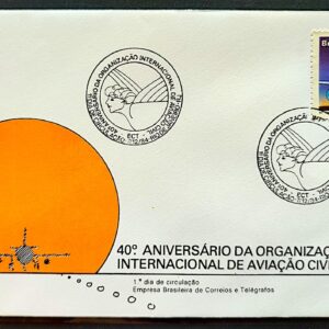 Envelope FDC 347 1984 Organizacao Internacional de Aviacao Civil Aviao CBC RJ 02