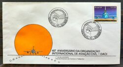 Envelope FDC 347 1984 Organizacao Internacional de Aviacao Civil Aviao CBC RJ 03