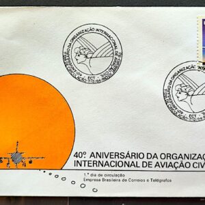 Envelope FDC 347 1984 Organizacao Internacional de Aviacao Civil Aviao CBC RJ 03