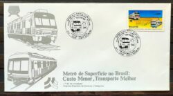 Envelope FDC 351 1985 Metro de Superficie Trem Ferrovia CBC RS 01