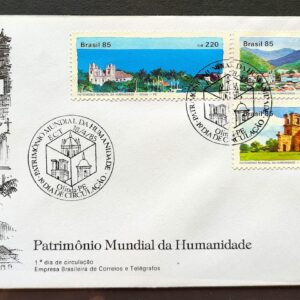 Envelope FDC 356 1985 Patrimonio Mundial da Humanidade Olinda Missoes Ouro Preto CBC PE 01