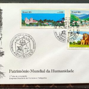 Envelope FDC 356 1985 Patrimonio Mundial da Humanidade Olinda Missoes Ouro Preto CBC RS 01