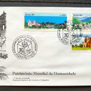 Envelope FDC 356 1985 Patrimonio Mundial da Humanidade Olinda Missoes Ouro Preto CBC RS 02