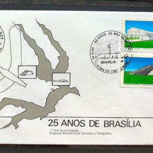 Envelope FDC 358 1985 Brasilia Mapa Teatro Catetinho CBC Brasilia 01