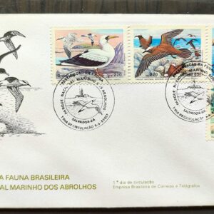 Envelope FDC 363 1985 Fauna Brasileira Aves Abrolhos Farol CBC BA 02