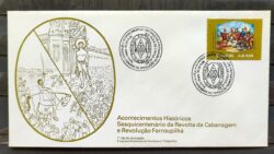 Envelope FDC 375 1985 Revolucao Farroupilha Militar Cavalo CBC RS 02