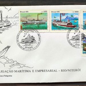 Envelope FDC 379 1985 Barcas Rio Niteroi Navio CBC RJ 01