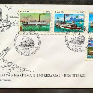 Envelope FDC 379 1985 Barcas Rio Niteroi Navio CBC RJ 02