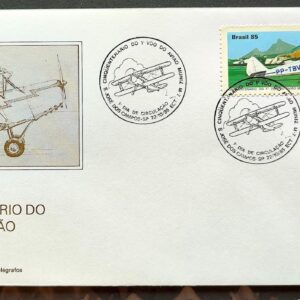 Envelope FDC 380 1985 Aviao Muniz Aviacao CBC SP 01