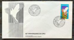 Envelope FDC 381 1985 Aniversario da ONU Nacoes Unidas CBC Brasilia 01