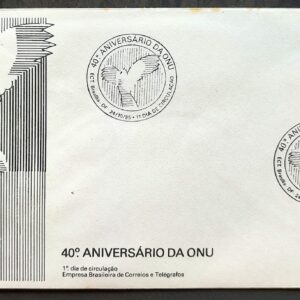 Envelope FDC 381 1985 Aniversario da ONU Nacoes Unidas CBC Brasilia 01