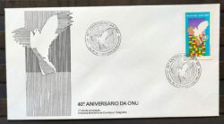 Envelope FDC 381 1985 Aniversario da ONU Nacoes Unidas CBC Brasilia 02