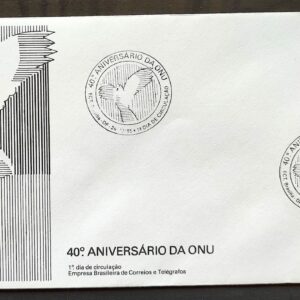 Envelope FDC 381 1985 Aniversario da ONU Nacoes Unidas CBC Brasilia 02