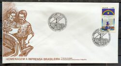 Envelope FDC 382 1985 Imprensa Brasileira Jornal Bandeira Pernambuco Chapeu CBC PE 02