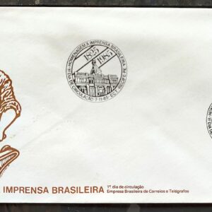 Envelope FDC 382 1985 Imprensa Brasileira Jornal Bandeira Pernambuco Chapeu CBC PE 02