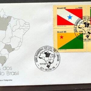 Envelope FDC 384 1985 Bandeira dos Estados AC RS SP CBC PA 01