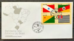 Envelope FDC 384 1985 Bandeira dos Estados PA RS SP CBC AC 01