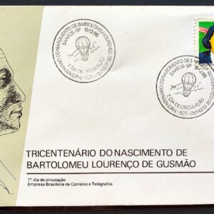 Envelope FDC 387 1985 Padre Bartolomeu de Gusmao CBC SP 01
