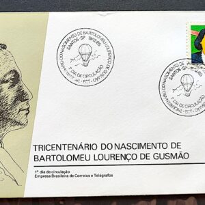 Envelope FDC 387 1985 Padre Bartolomeu de Gusmao CBC SP 02