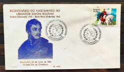 Envelope PVT FIL 015 1983 Simon Bolivar Cavalo CBC Brasilia