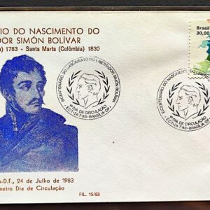 Envelope PVT FIL 015 1983 Simon Bolivar Cavalo CBC Brasilia