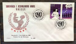 Envelope PVT FIL 016 1985 UNICEF Mulher Desenvolvimento Infantil Saude CBC Brasilia